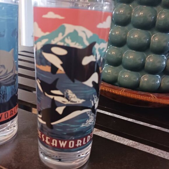 Set of Three 3 Sea World Pass Member Collectible 11 Ounce Glasses Tumblers 2009 - Picture 8 of 9